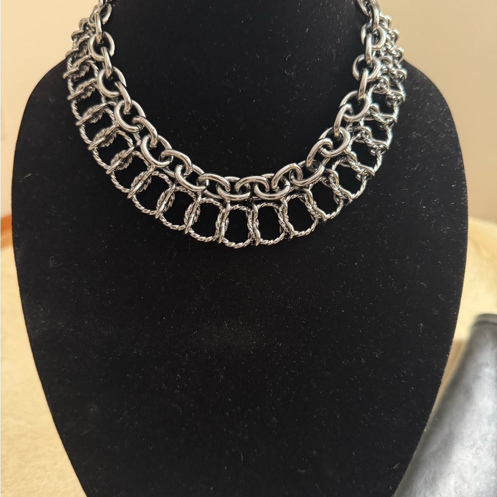 Gun metal silver chain necklace, Byzantine style - Picture 5 of 8